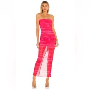h:ours Rios Maxi Dress in Strawberry Tie Dye